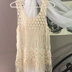 Crochet cream top